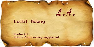 Loibl Adony névjegykártya